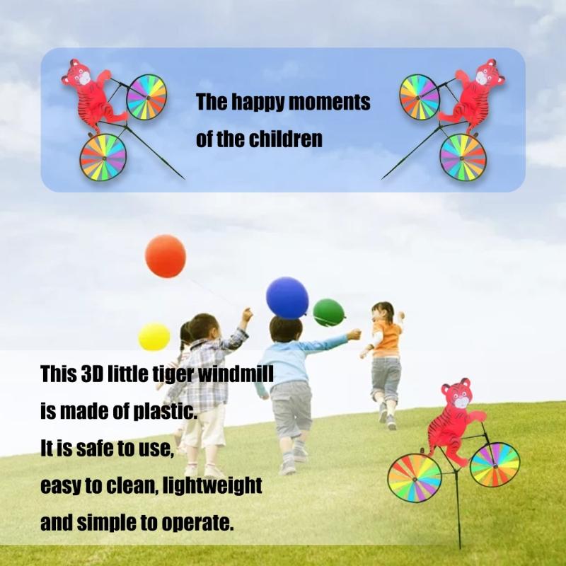 Playful Animal Cycling Windmill Toy Featuring Vibrant Color And Weather Resistant Fabric
