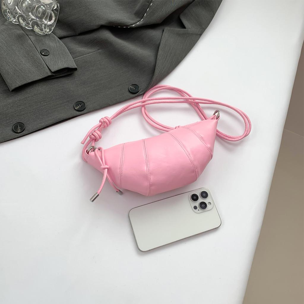 Shoulder Bag for Women Lightweight PU Croissant Shape Quilted details Knotted shoulder strap Large Capacity Zipper for Daily Use