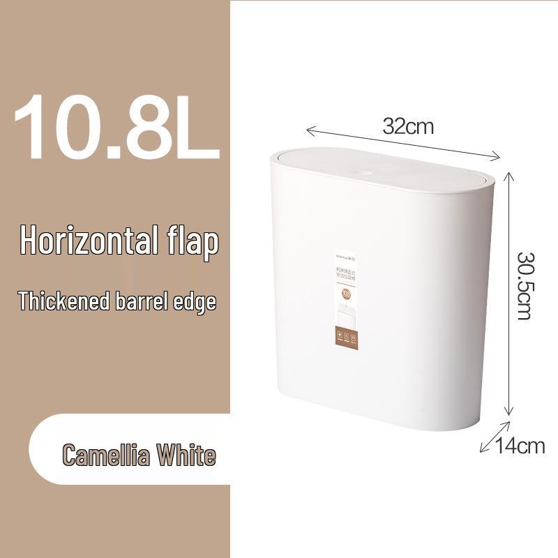 Cubo de Basura de Plástico Camellia Nórdico con Tapa Abatible para Cocina, Baño o Aseo
