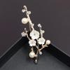 Elegant Crystal Shell Plum Blossom Brooch Pin for Women