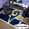 Custom Name Rams Team Spirit Rug for Living Room, Game Rooms, Office, Bedroom, Floor Mat Playful Design, Fan Gifts Christmas Decor