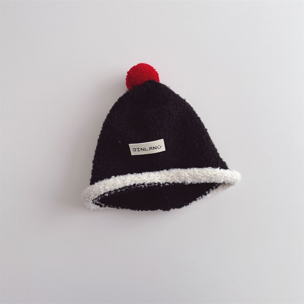 Cute Plush Ball Children Melon Caps Woolen Yarn Baby Knit Hat Korean Crochet Bonnet  Girls Boys