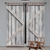 Set Of 2 Rustic Wooden Barn Door Western Country Theme Curtain Vintage Rural Farm House Window Curtains Modern Simplistic Drapes Polyester