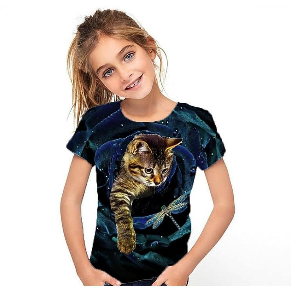 Summer T-Shirt Short Sleeved Energetic Sports Fashion Children Aged 3-12 Outdoor Leisure Daily