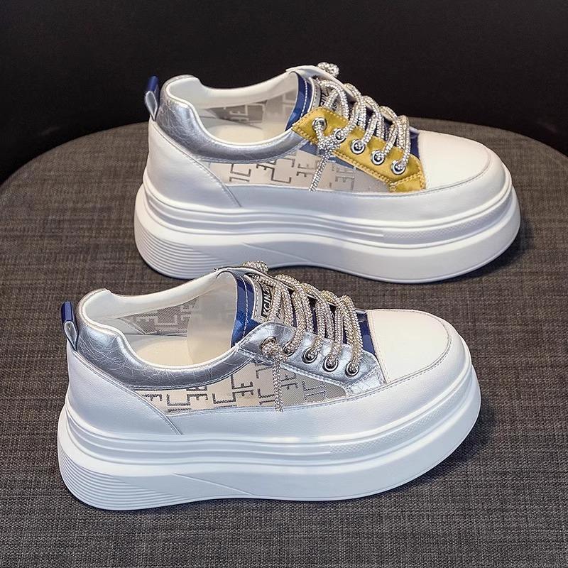 

Summer new heightening little white shoes mesh comfortable versatile casual shoes breathable women s shoes platform muffin shoes 39