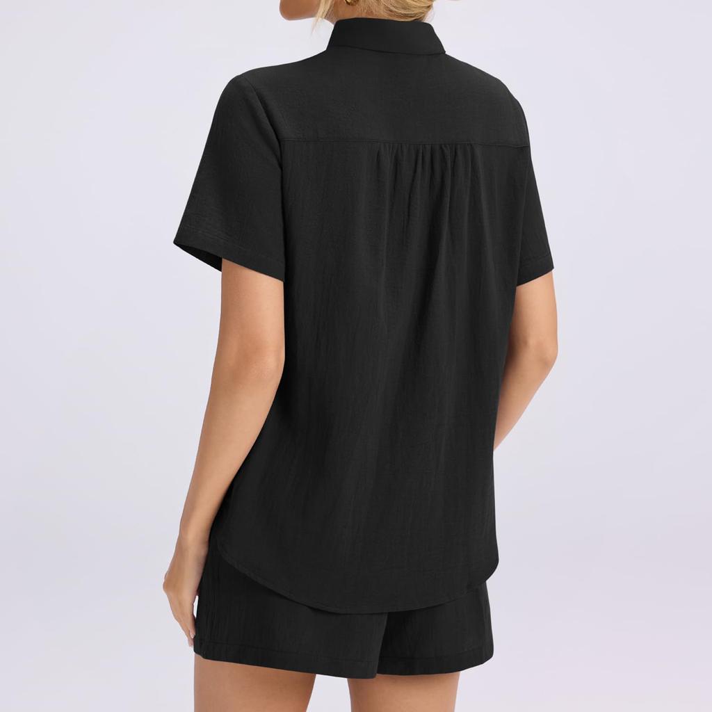 Women's Casual Fashion Short-Sleeve Set With Pockets