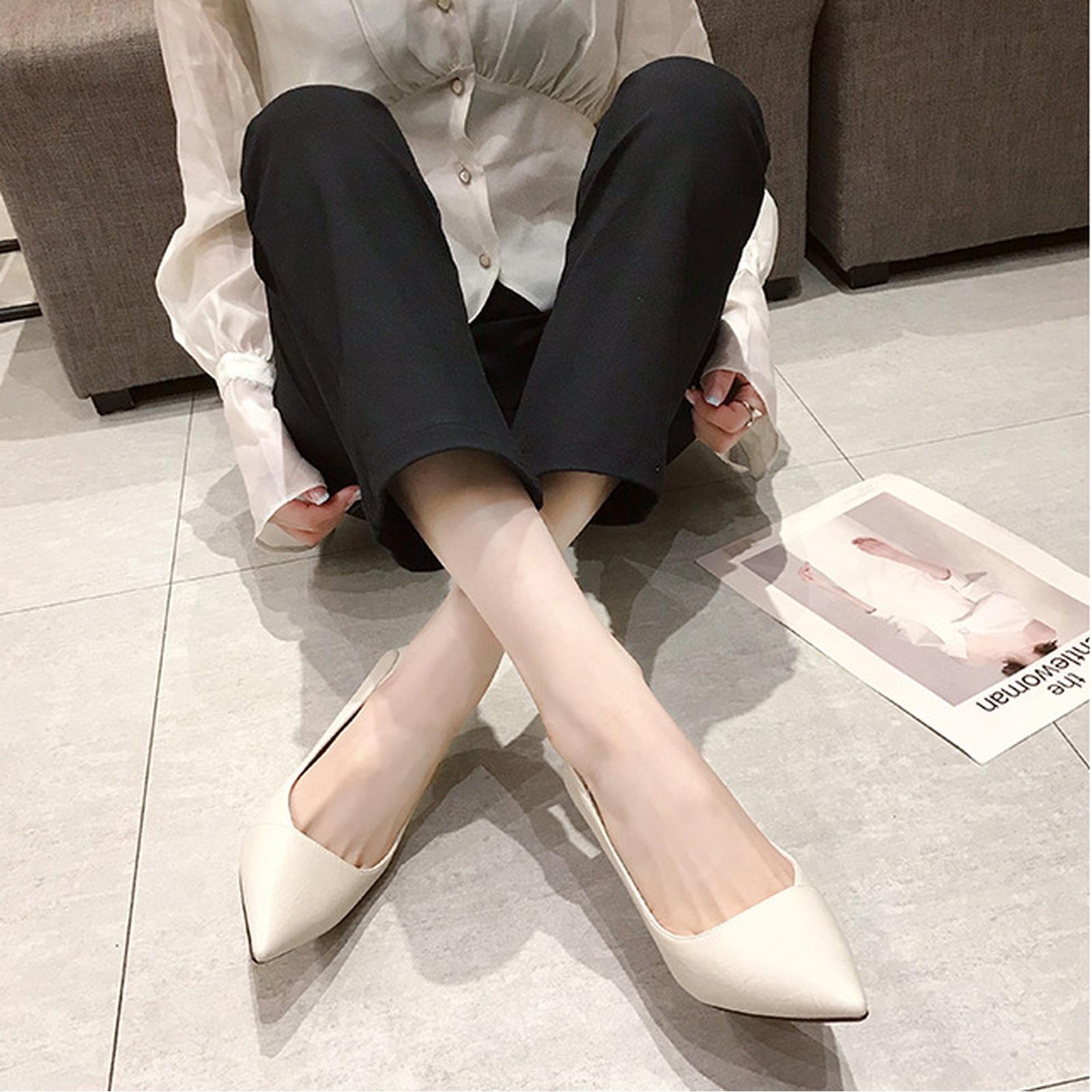 

Women s Summer Black Pointed Toe Stiletto Work Pumps 36 бежевий