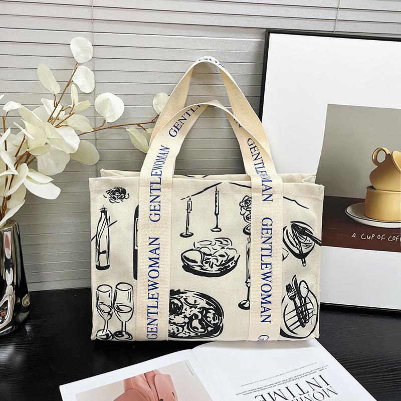 

New Color Casual Shoulder Bag Letter Printed Tote Canvas Bag