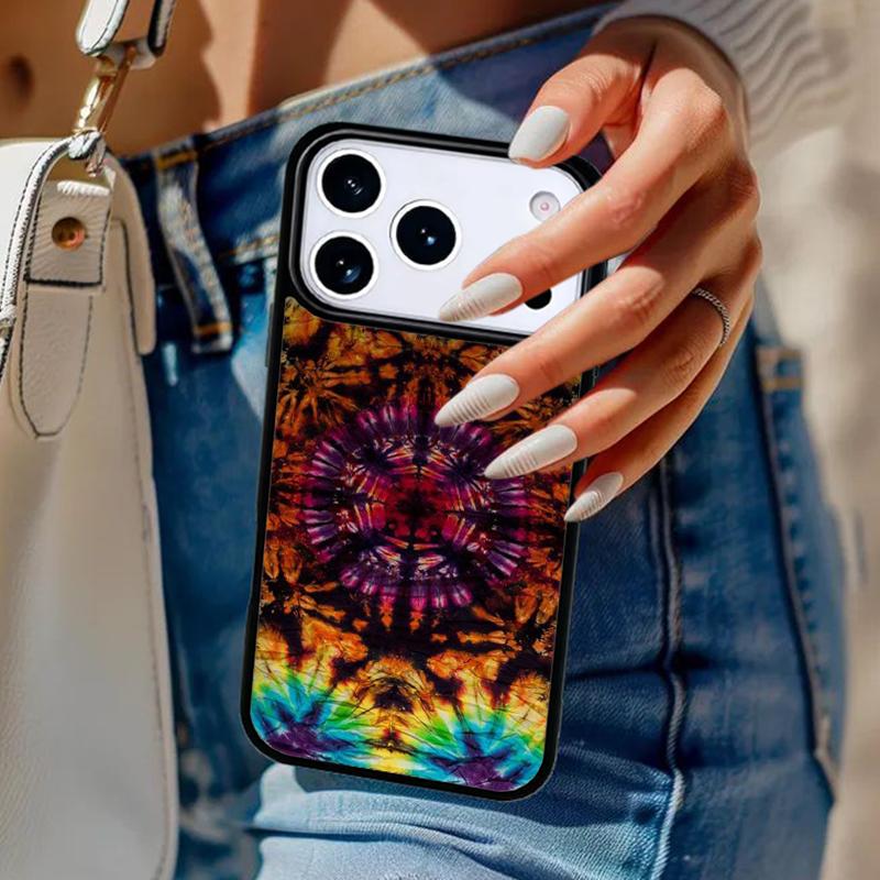 Hippie Daisy Tie-dye Flower Phone Case For iPhone 17 Air 14 15 13 12 Max Cover For Apple 14 15 16 16e 11 Pro Max Plus