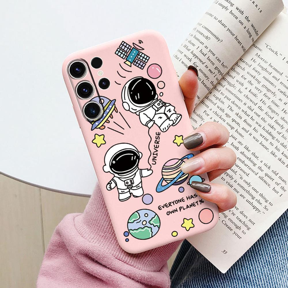 Space Astronaut Star Pattern Phone Case For Samsung Galaxy S26 S25 Ultra S24 S23 S21 S20 FE S22 Plus Silicone Shockproof Cover
