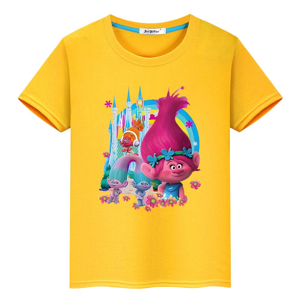 Fantasia Balloon Trolls T-Shirt für Kinder Jungen 10 Jahre Kawaii Oberteile y2k Einteiler Trolls 100% Baumwolle Kurzarm Anime T-Shirts Mädchen Kleidung
