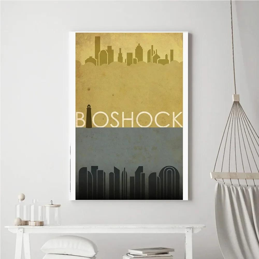 

Классическая видеоигра Винтажные постеры Ретро B-Bioshocks Of Rapture Картина на холсте Настенное искусство Картина Гостиная Домашний декор 20x30cm no frame