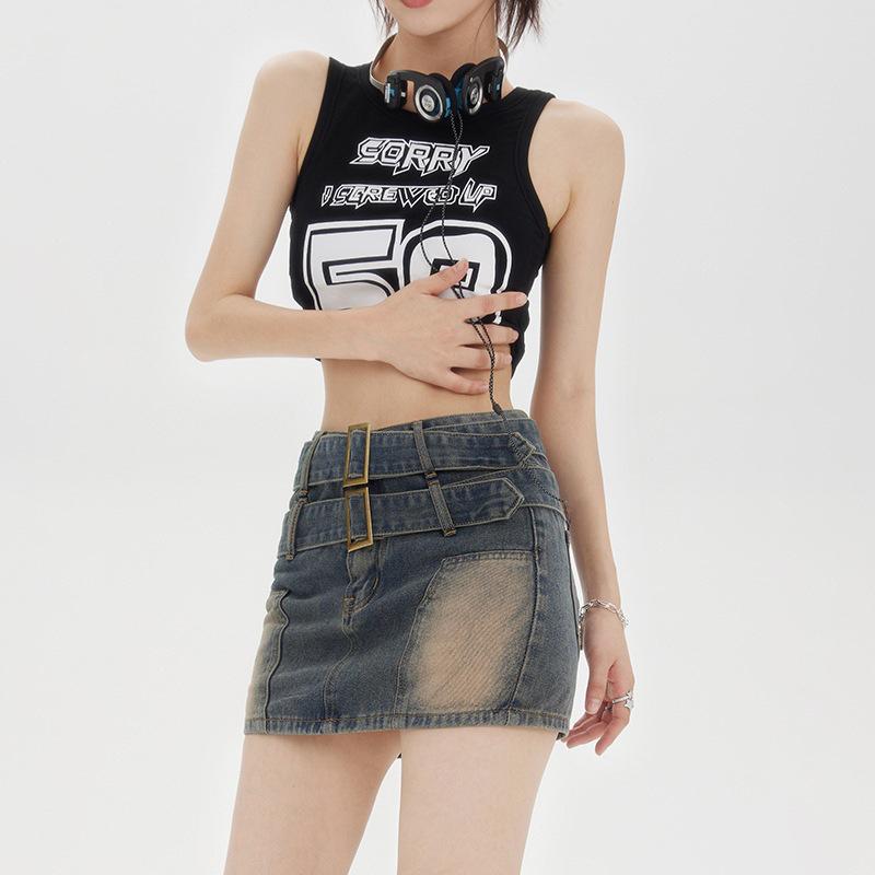 2023 Sommer High Waist Retro Jeansrock – Slim Fit für Damen