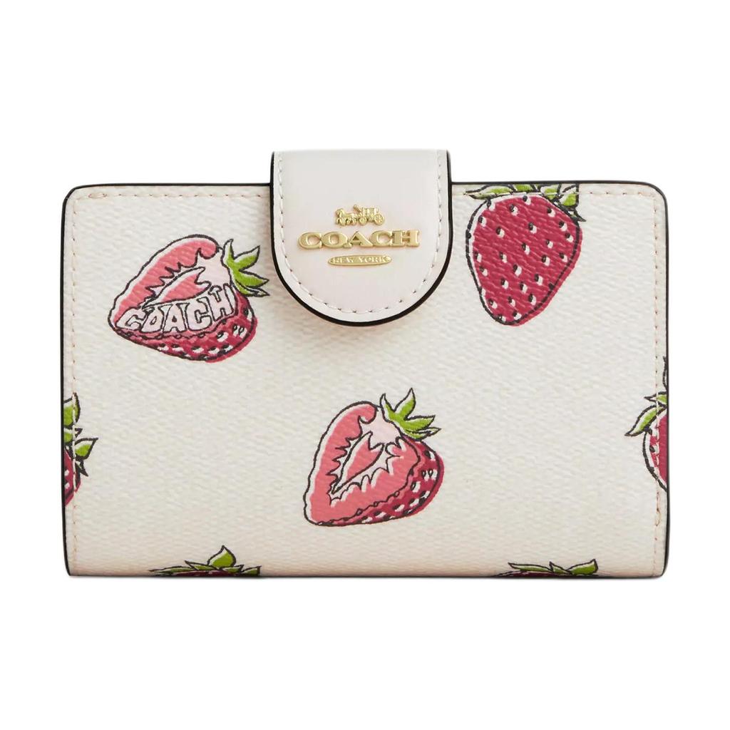 New COACH Coated Canvas Wallet Mini Women's White CAP01-IMCAH