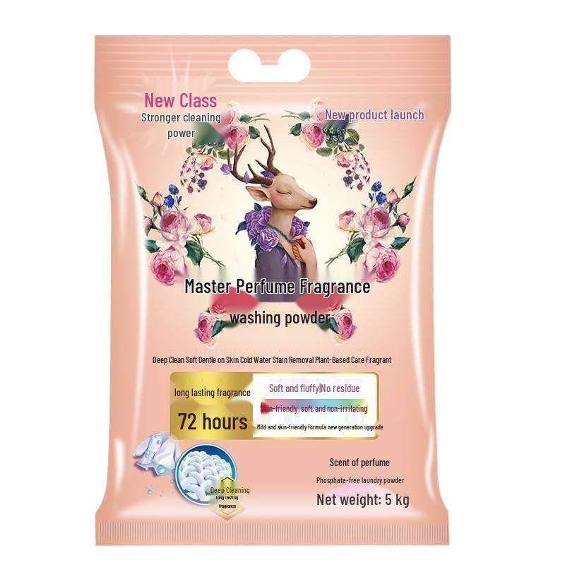 Master Perfume Fragrance Laundry Detergent Value Pack: Stain Removal, Long-Lasting Scent, Oil Removal, Large Household Soap Powder Bucket.