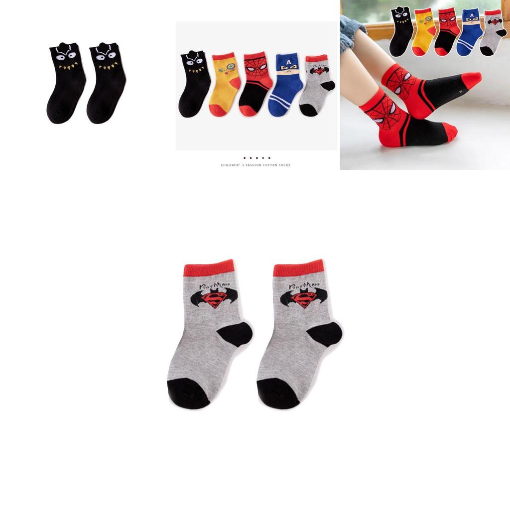 Colorful Spider-man Cotton Socks Featuring Adorable Cartoon Design For Kids