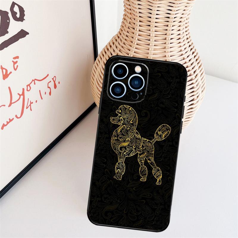 Poodle Dog Cartoon Funda For iPhone 16 15 Pro 14 Pro Max Plus 11 13 12 Mini X XS XR Phone Case