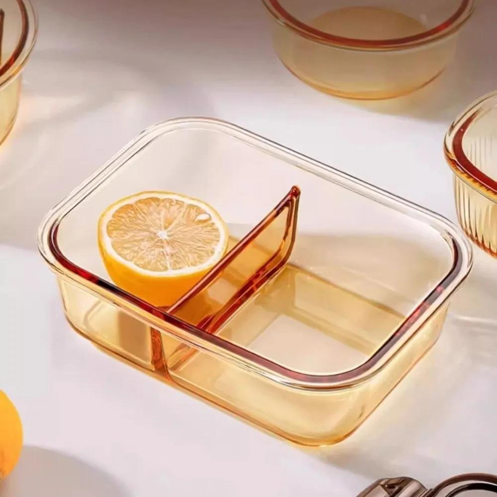 Nouvelle Boîte à Lunch en Verre Scellée Résistante à la Chaleur Boîte Bento Micro-ondes avec Couvercle Boîte Croquante Salade de Fruits Emballage Déjeuner