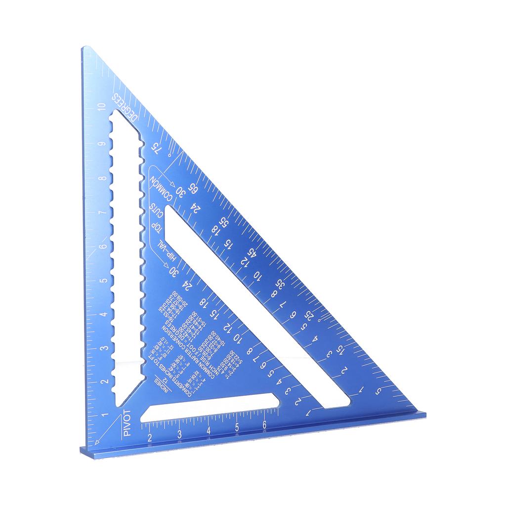 Triangular Angle Ruler Square 12in 45 Degrees  Aluminum Alloy Woodworking Layout Gauge Measure Tool