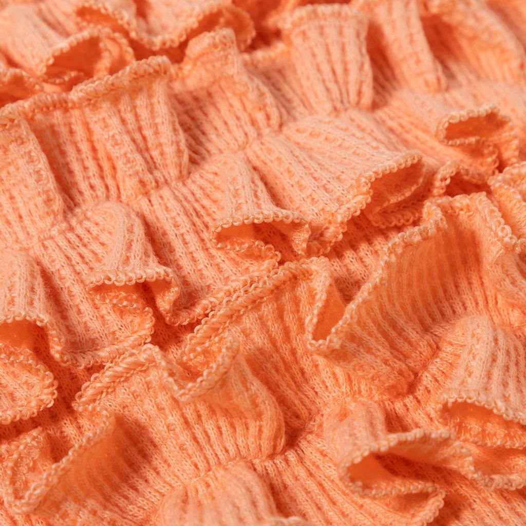 Footies för spädbarnsflickor 3M 6M 12M Enfärgade krusiduller Rundhals Långärmad Baby Jumpsuits Nyfödda Kläder Bodysuits med pannband