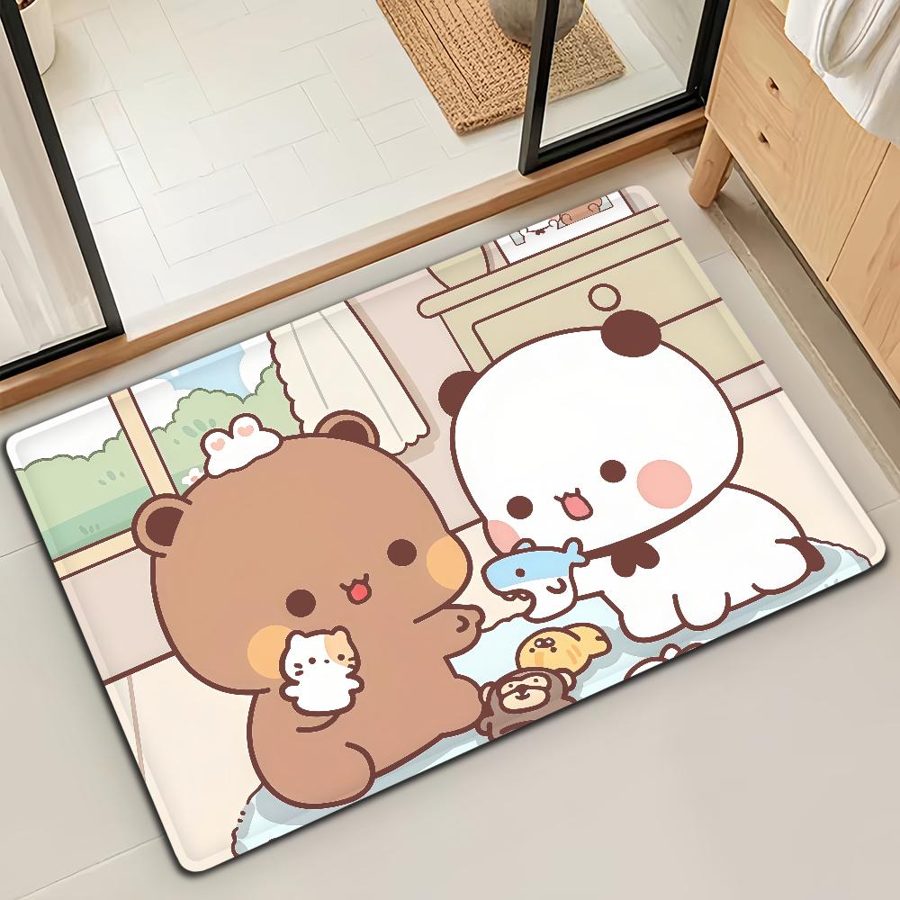 Bubu Dudu Cartoon Anime Door Mat Bath Microfiber Decorative Versatile Flannel Floor Mat Quick Dry Absorbent Non-slip Sole