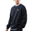 Anta FW22 Solid Color Fleece-Lined Crew Neck Pullover With Letter Print Long Sleeve Sweatshirt Unisex Tops Black 952248703-5