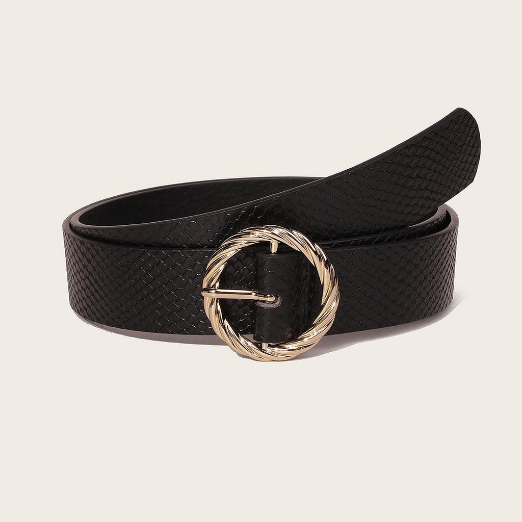 Elegant Pu Waist Belt For Ladies With Alloy Round Closure For Daily Use