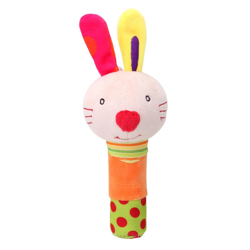 BBSKY Plush Rabbit Baby Rattle and Squeeze Toy