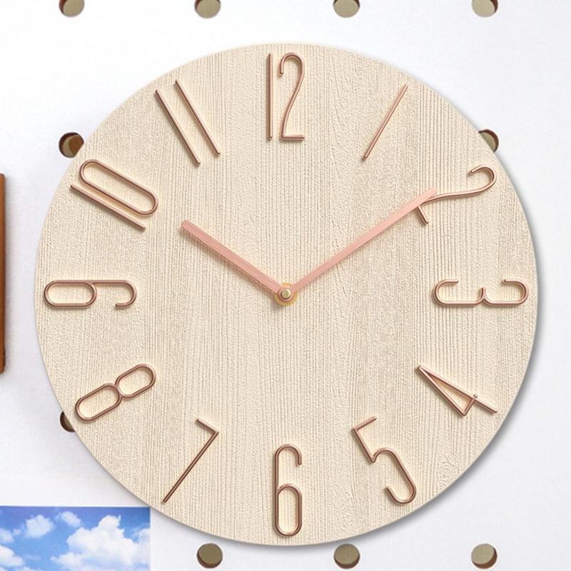 Wall Clock Non-Ticking Analog Clock Easy To Read Wall Clock Silent Modern School Analog Clock For Home Over Fireplace Decoration