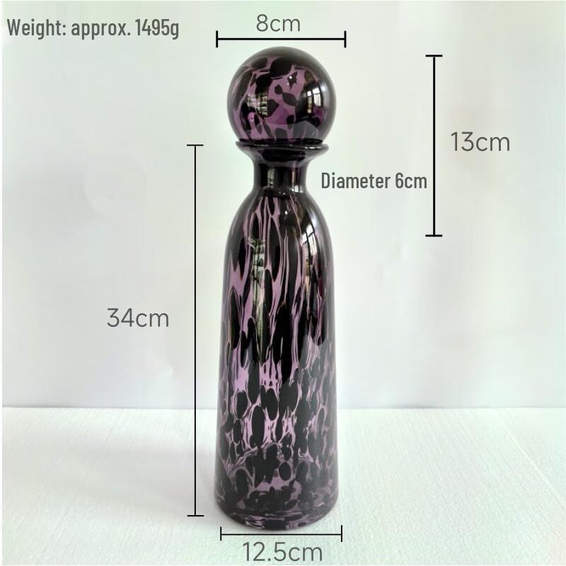 Vintage Leopard Print Art Glass Vase