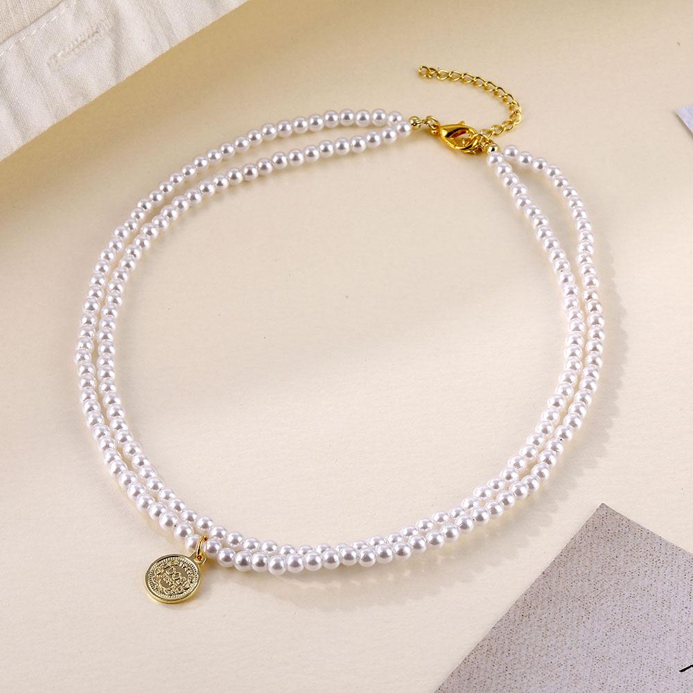 Böhmische Dame Perle mehrschichtige Blume Schleife Herz Halsband kurze ultrafeine Schlüsselbeinkette Halskette