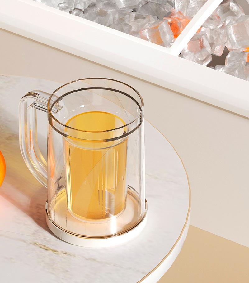 Kreativität Einfrieren Bierkrug Doppelschicht Sandwich Flüssigkeit Kühlschrank Gefrorene Tasse Kaltes Getränk Gekühlte Tassen Küche Bar Trinkgeschirr