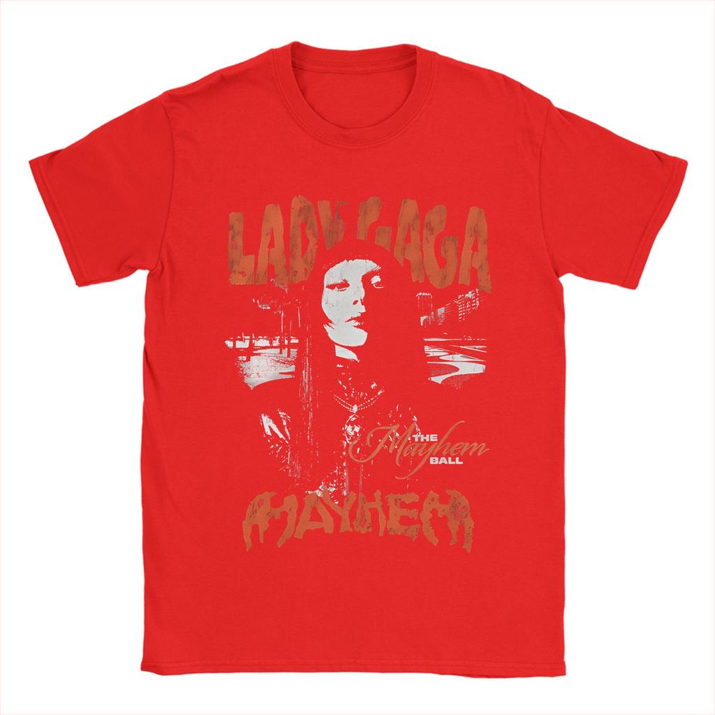Lady Gaga  The Mayhem Ball Tour   Tshirt Unisex Cotton Top Tee Harajuku  Round Neck Short Sleeve