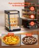 3-Tier Commercial Food Warmer Display, 800W Food Display Warmer with LED Light, Top Storage and Adjustable Shelves, 3085°C Steam Heating, 60 Qt /57L