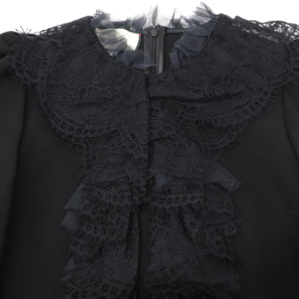 Gucci Domestic Regular 595504-XJBS6 Rayon X Nylon Lace Frill Dress Dress XS blackUsed