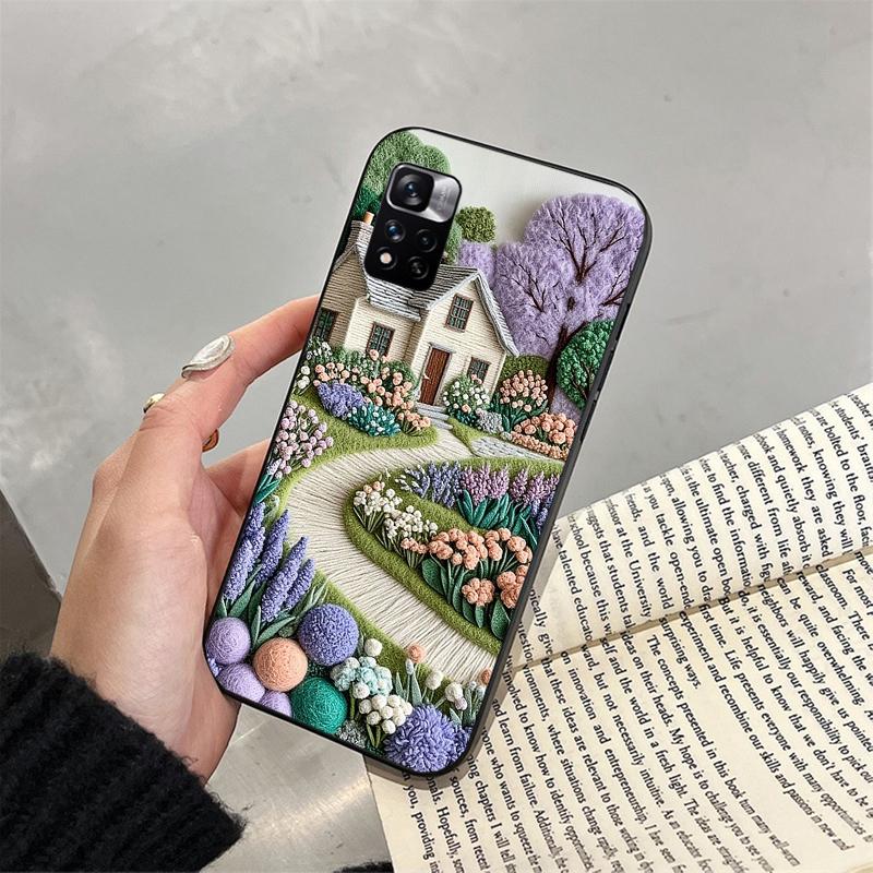 

Phone Case For Xiaomi Redmi note 14 Pro 14 13 12 11 10 Pro 14S 12S 11S Redmi 14C 13C 10 Cozy Crochet Winter Village Art Redmi Note 14 Pro 5G