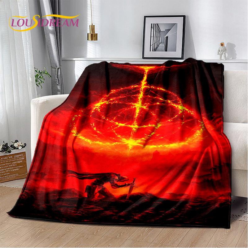 Elden Ring 3D Printed Game Gamer Soft Plush Blanket,Flannel Blanket Throw Blanket for Living Room Bedroom Bed Sofa Picnic Cover