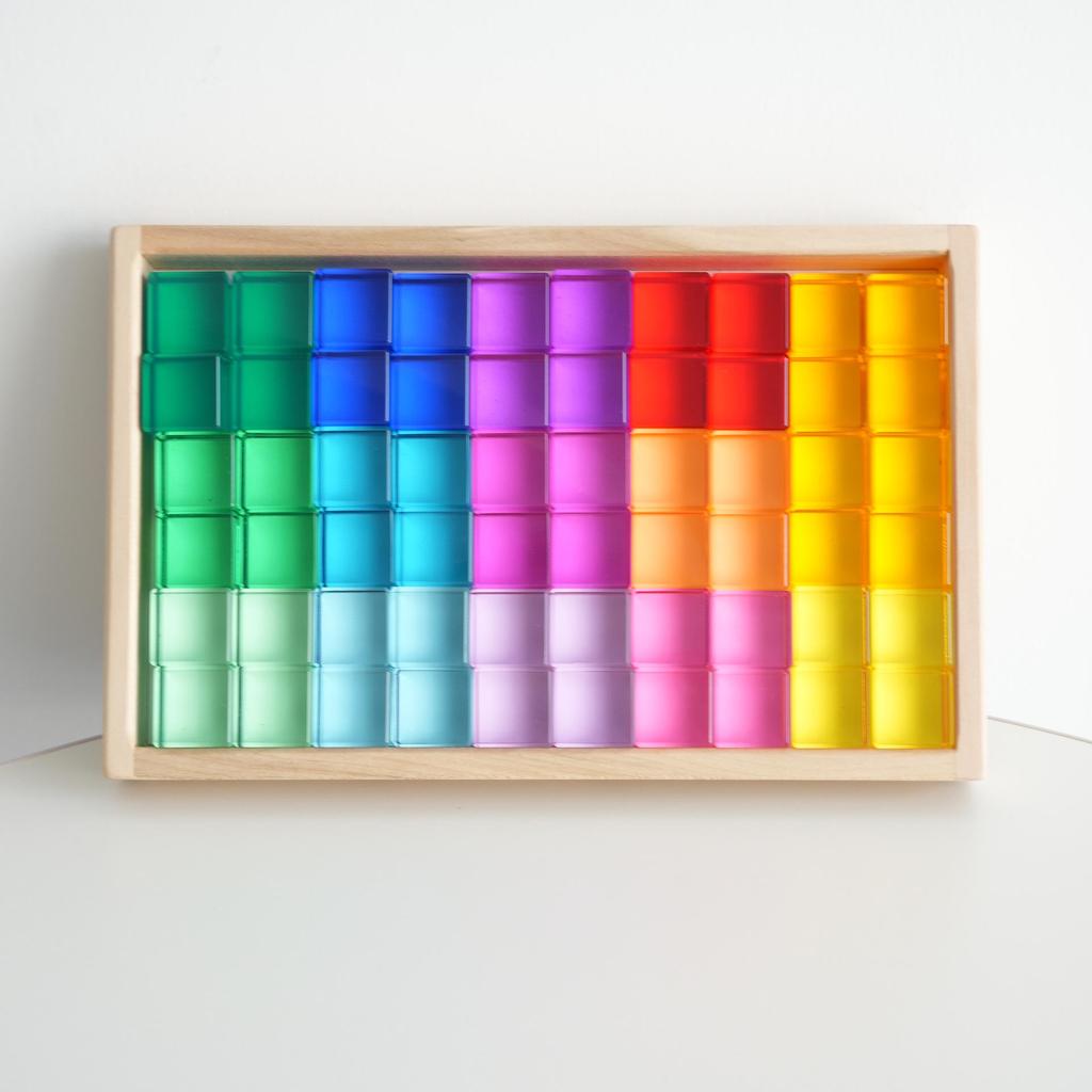 Acrylic Gem Building Blocks: High Transparency Children's Sensory Color Board for Early Education
