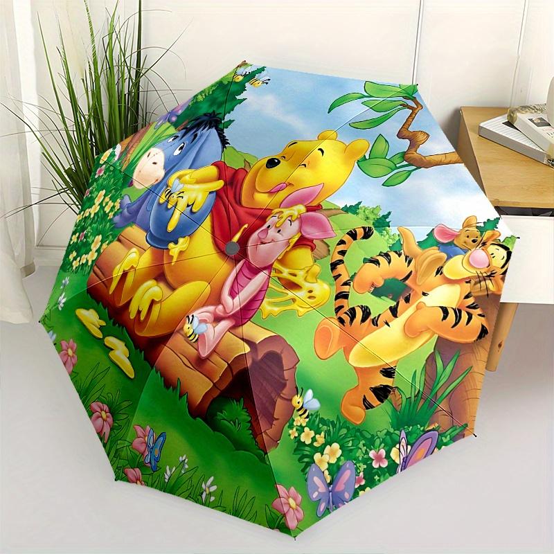 

Winnie the Pooh, Eeyore Automatic Opening and Closing Umbrella - 8 Ribs Portable Folding Umbrella with Plastic Handle, Suitable for Leisure