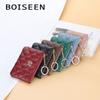 BOISEEN new change bag women's embossed plaid zipper key bag fashionable mini wallet card bag women