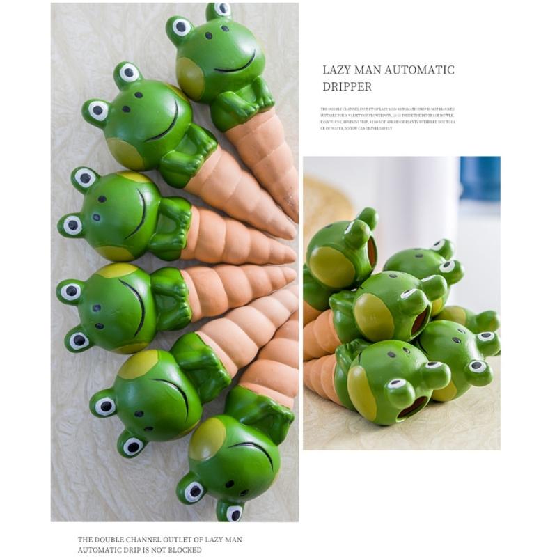 4pcs Frog Watering Globes Self Watering System Spikes Automatic Waterer Irrigation Drippers for Pots Plant Reservoir