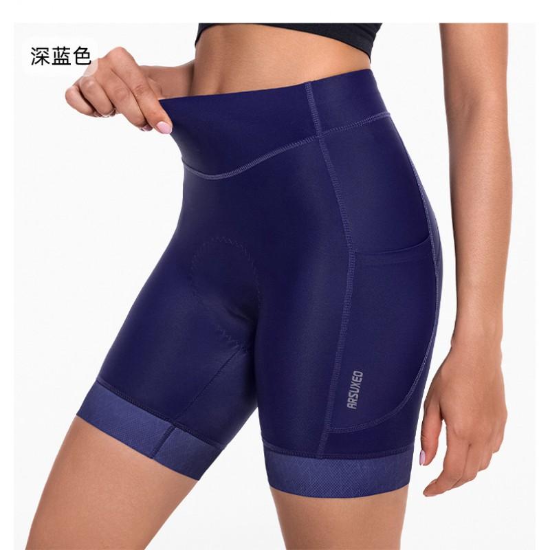 Womens High-Waisted Cycling Shorts 3/4 Length With Gel Pad Breathable Fitness Bike Pants Riding