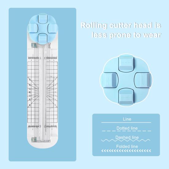 4 In 1 Paper Trimmer Bidirectional Cutting Rugged Smooth Interchangeable Blades Compact Design Craft Paper Cutting Tool