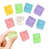 10PCS Crystal Ice Cube Sensory Toy Square Mochi Squishies Stress Ball Soft Squeeze Fidget Toys Clear Sensory Relief Toy