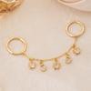 New Double Hoop Star Teardrop Zircon Tassel Pendant Rings for Women Boho Tarnish Free Waterproof Luxury Vintage Jewelry Gifts