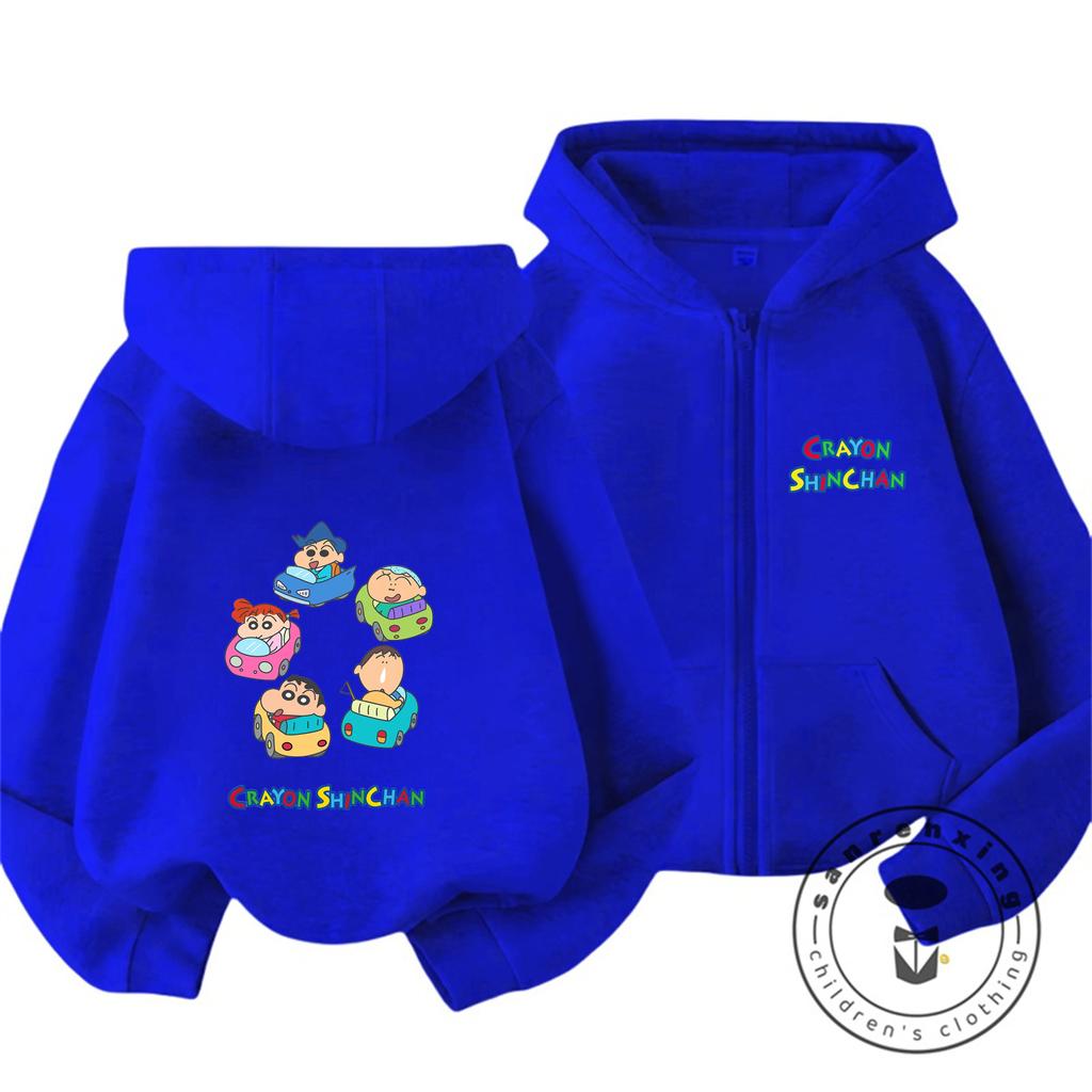 Heißes Trendiges Reißverschluss Kapuzenpullover Niedlicher Stil Winter Hoodie Für Kinder Crayon Shin Chan 3 14 Jahre