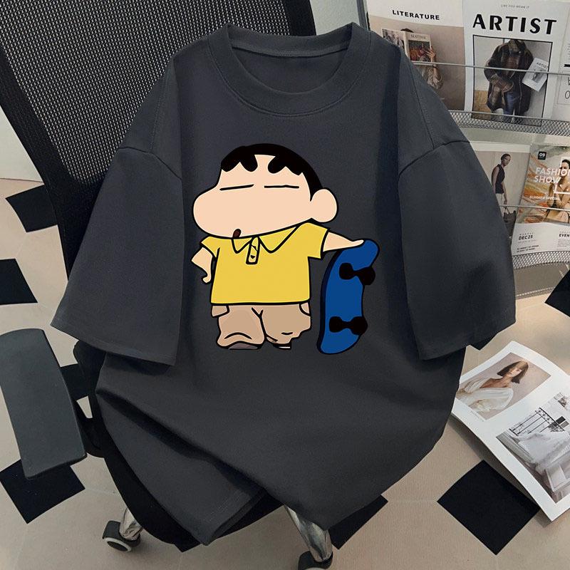 Crayon Shin-chan Unisex Retro Cotton T-shirt - Summer Short Sleeve, Loose Fit