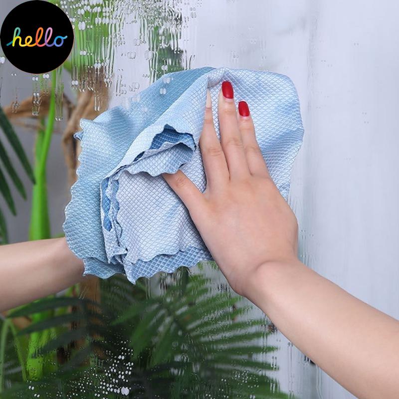 5Pcs Kitchen Cleaning Towel Anti-Grease Wiping Rags Fish Scale Wipe Cloth Glass Window Dish Cleaning Cloth