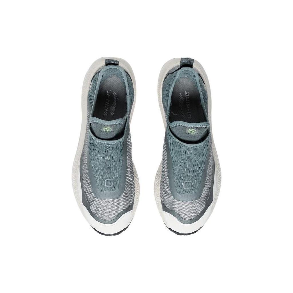 Li Ning SOFT GO Confortables Antidérapantes Résistantes à l'abrasion Respirantes Basse Tige Chaussures de Sport Décontractées Homme Gris Bleu AGLT105-4