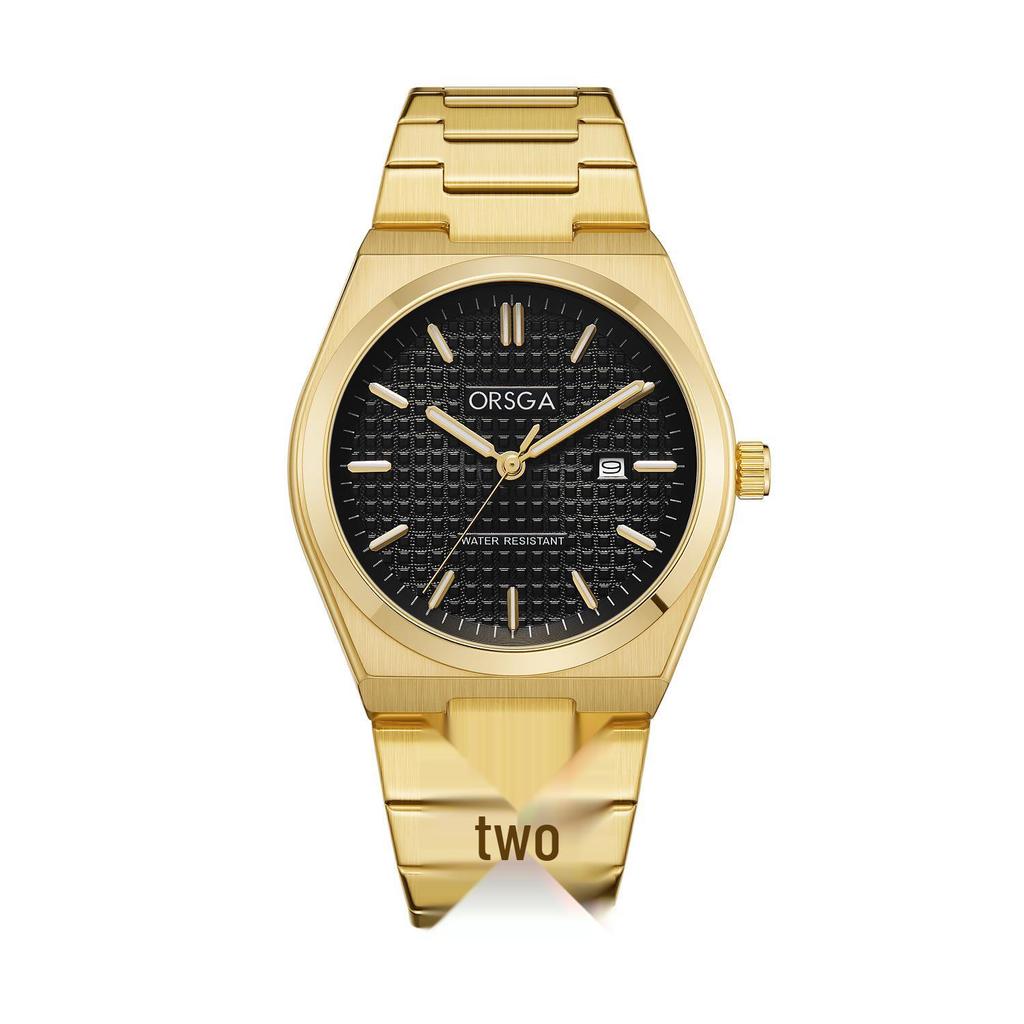 ORSGA Men's Classic Minimalist Quartz Watch with Stainless Steel Band and Date Display
